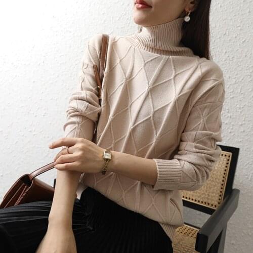 Thickened autumn and winter new high-neck cashmere sweater womens outer wear base sweater ladies sweater base sweater