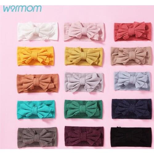 Warmom Baby Girls Nylon Elastic Headband Beauty Headdress Hair Accessories Newborn Infant Princess Bowknot Turban Headwear Gift