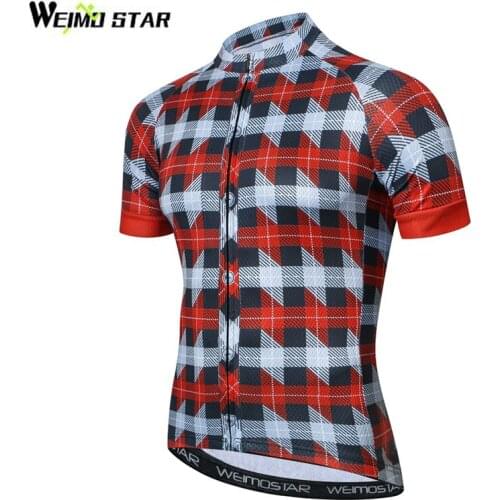Weimostar Pro Team Grid Cycling Jersey Shirt Summer Short Sleeve Bicycle Cycling Clothing Quick Dry MTB Bike Jersey Ropa Ciclimo