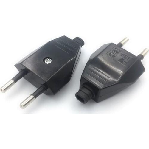 1pc 4.0mm EU Male Female Butt VDE Power Cord Plug Power socket Europ EU plug Light-fixture 2 core Connection Plug
