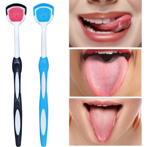 1PC Reusable Silicone Tongue Scraper Brush Cleaning Coating Food Grade Single Oral Care To Keep Mouth Fresh Breath Maker