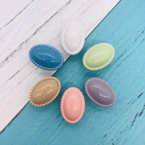 1pc New for Kids Bedroom Creative Decor Ceramic Pull Knobs Multi-color Oval Shape Furniture Hardware Handle For Cabinet Wardrobe