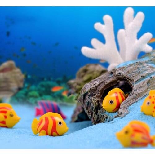 10 Pcs Cartoon Fish DIY Micro Landscape Aquarium Decor Fish Tank Waterscape Creative Small Fish Plastic Ornaments Crafts