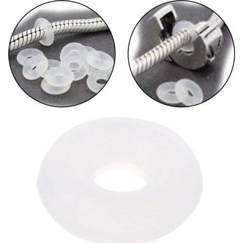 100PCS Silicone Rubber Stoppers Ring Bead Spacer Charm Bracelet For Jewelry DIY