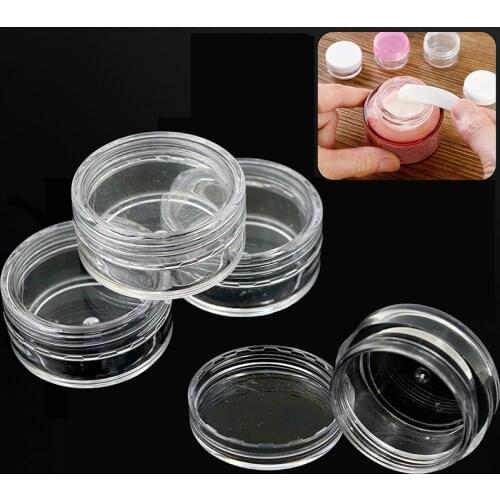 12Pcs 3ml/5ml Clear Cosmetic Sample Mini Pot/Jar Box Makeup Cream Nail Art Bead Storage Pot Round Refillable Case Cosmetic Tools