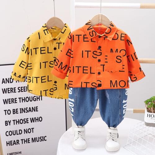 Spring Autumn Children Boys Girl Clothing Baby Suit Shirt Pants Jeans 2Pcs/Sets Infant Clothes Fashion Toddler Casual Tracksuits