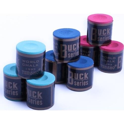 4 Pcs BUCK Cylindrical Snooker Billiard Cue pool chalk accessories/Blue Dark Green /Light Green