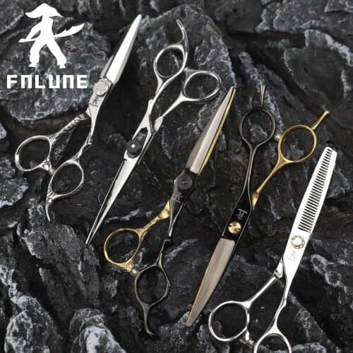 FnLune Japan Original 6.0 Professional Hair Salon Scissors Barber Accessories Haircut Thinning Shear Hairdressing Tool Scissors