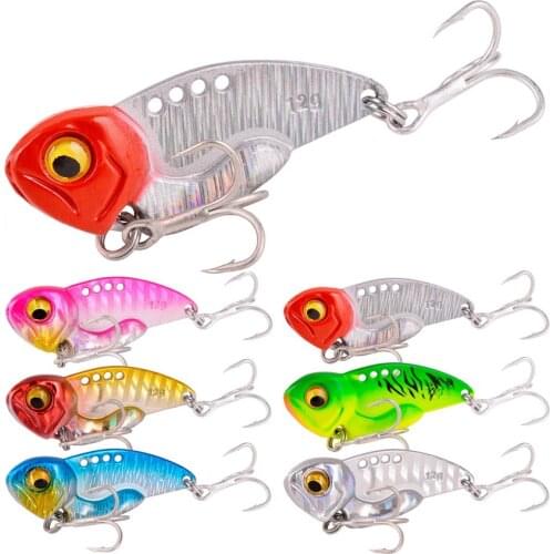 6pc Metal VIB Lures 5g 7g 10g 12g 14g Pencil Balancer Spoon Jig 3D Eyes Painting Fishing Lure Hard Bait Tackle Treble Hook