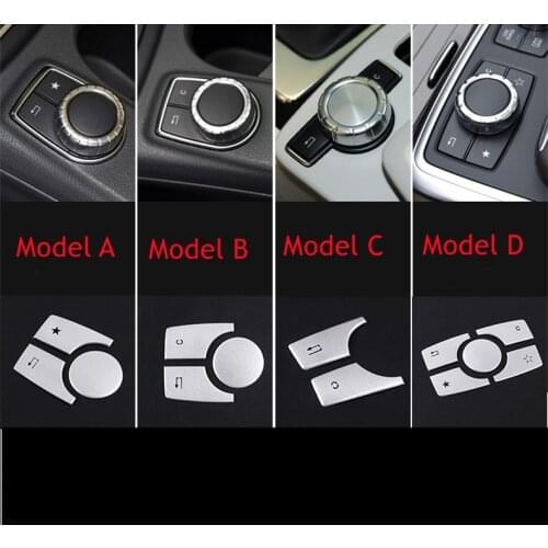 Car Styling Multimedia Button Trim Cover Sticker For Mercedes Benz A B C E CLA GLA GLK ML GL Class W176 W246 W204 W212 C117 X156