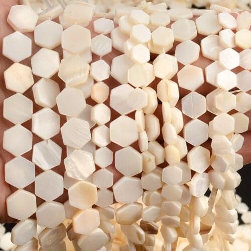 White Square Natural Shell Beads Pearl Beads for Jewelry Making DIY Charm Bracelet Necklace Earring Women Gift Wholesale