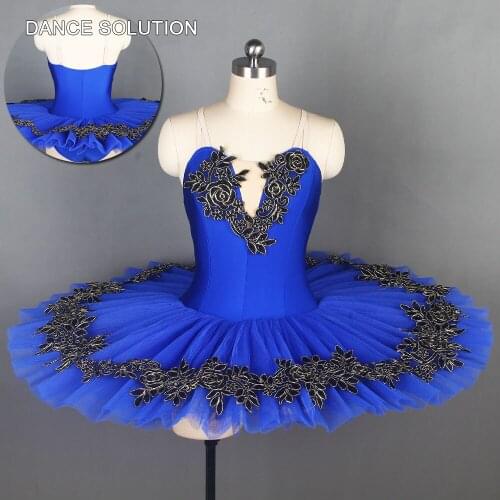 BLL107 Navy Blue Spandex Bodice Pre-professional Ballet Tutu Adult and Girl Stage Dancewear Dancer Solo Pancake Tutu BLL107