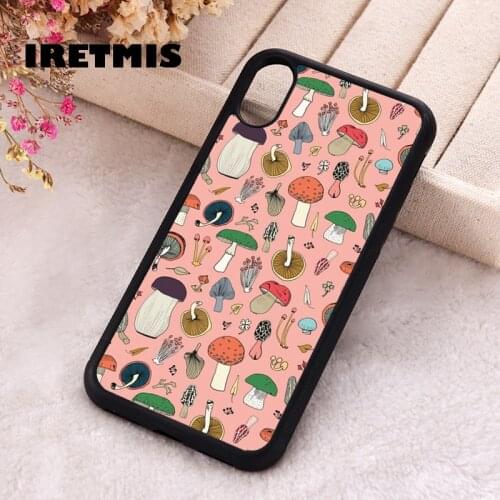 Iretmis 5 5S SE 2020 Phone Cover Case for iPhone 6 6S 7 8 Plus X Xs XR 11 12 Mini Pro Max Rubber Pink Mushroom Surface Design