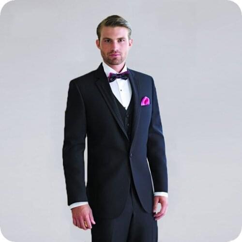 Black Men Suits Wedding Suits For Man Evening Party Prom Custom Slim Fit Groom Tailored Tuxedos Best Man Costume Homme 3 Pieces