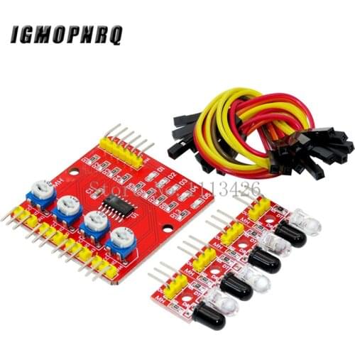 Four Road 4 Channel Infrared Detector Tracking Transmission Line Obstacle Avoidance Sensor Module for Diy Car Robot