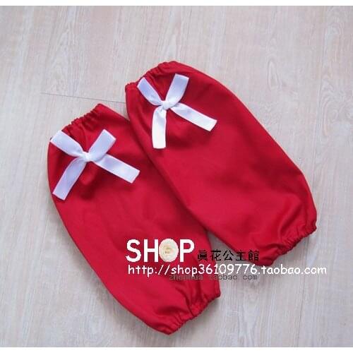 Sleeve Long Cartoon Sleeve Korean Polyester Cotton Cute Sleeve Workwear Apron Sleeve Fashion Lace Red