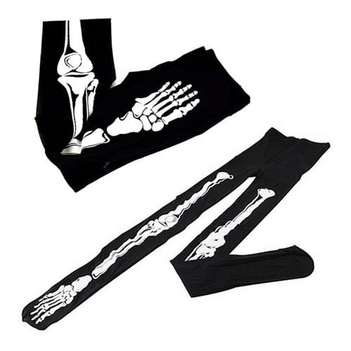 Women Sexy Pantyhose 3d Print Skeleton Bone Creative Tights Stovepipe Skull Terror Scary Stocking