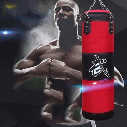 60/80/100/120cm Empty Professional Boxing Punching Bag Hanging Sandbag Fight Muay Karate Fitness Gym Training with Glove