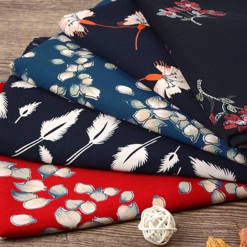 Flower Engraved Cotton Fabric By The Meter Silk Cloth for Pajamas Dress Skirt Sewing Brocade Floral Planted Stripe Printed Diy