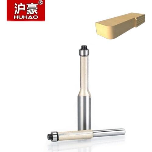 HUHAO 1pc Trim Router Bits for wood 1/4" 1/2" Shank Flush Trimming Cutters with bearing Woodworking Tool Endmill Milling Cutter