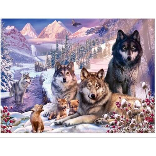 Full Square Round Drill animal wolf 5D DIY Diamond Painting Embroidery Cross Stitch Mosaic Diamond Art