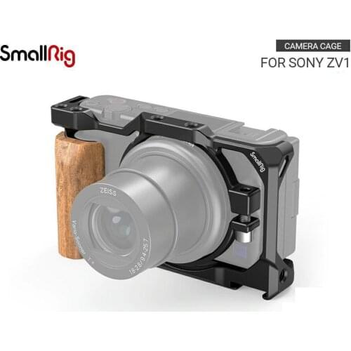 SmallRig ZV1 Camera Vlog Cage with Wooden Handgrip for Sony ZV1 Camera Vlogging Cage Light Weight Sony Accessories 2937