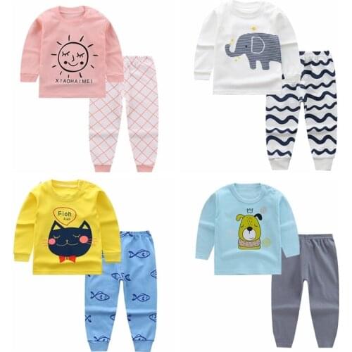 2020 New Born Baby Girl Clothes Elephant T-shirts +pants 2pcs Casual Suit Toddler Clothing Onsie Winter Set Kids