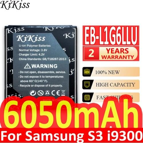 KiKiss 6050mAh Lithium EB-L1G6LLU Phone Battery For Samsung Galaxy S3 SIII I9300 I9300i I9305 i747 i535 L710 T999 EB L1G6LLU