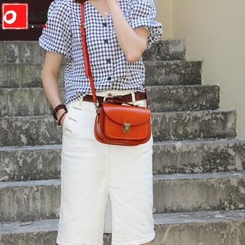 OLN Small Vintage Designer Crossbody Bags for Women Luxury Vegetable Leather Retro Shoulder Bag Female Cute Lipstick Handbag New
