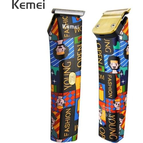 Kemei New Cartoon Graffiti Electric Hair Clipper USB Cordless Mens Trimmer 100-240V Hair Cutting Machine Hair Repair Machine 43