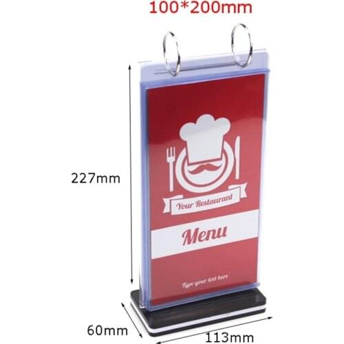Menu Poster Albums Table Stand Advertising Food Drink Wind Picture Photo Sleeve Case Folder Albums Desktop Display Rack