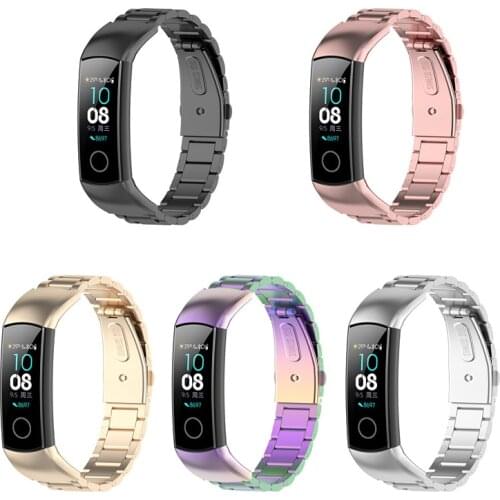 For Honor Band 5 Strap Metal Wrist Bracelet for Honor Band 4 Watch Leather Silicone Strap for Huawei Honor Band 4 5 Wristbands