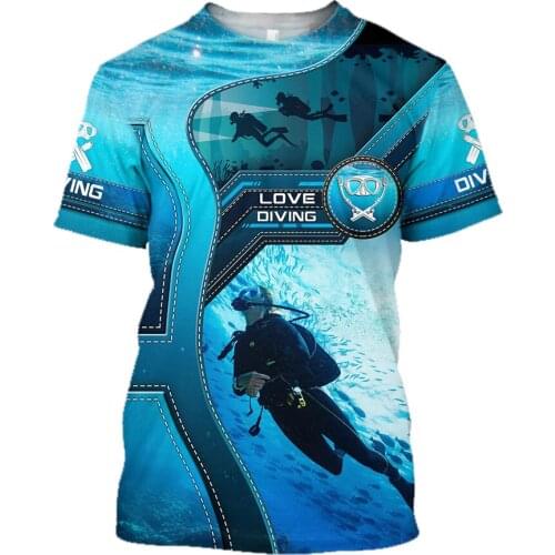 CLOOCL Men T-shirt Beautiful Scuba Diving 3D Print Short Sleeve Funny Tee Shirts Harajuku Summer Unisex Streetwear Tops