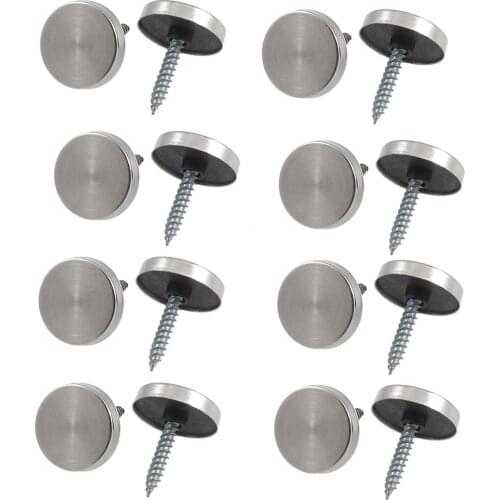 MYLB 8 Pcs 14mm Dia Stainless Steel Decorative Mirror Screw Cap Nails