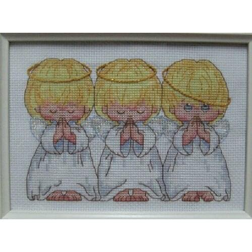 Higher Cotton FREE Shipping Top Quality popular counted cross stitch kit Almost Perfect 3 little angels