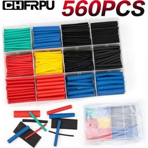 560pcs/box of heat-shrinkable tube kit can shrink various polyolefin insulated tubes heat-shrinkable tubes wires and cables 2:1