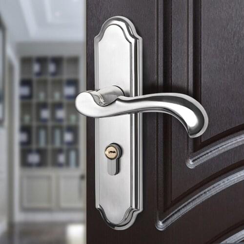 Stainless steel interior door handle door lever door knob lock european mute bedroom for room interior door handle door