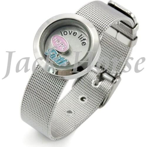New arrival screw strap bracelet 316 stainless steel floating locket bracelet lot