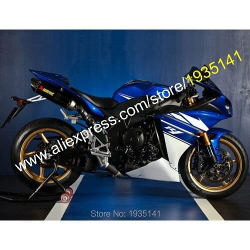 Fairings For Yamaha YZF R1 2009 2010 2011 YZFR1 YZF 1000 YZF-R1 Blue White Bodywork Fairing Kit (Injection molding)