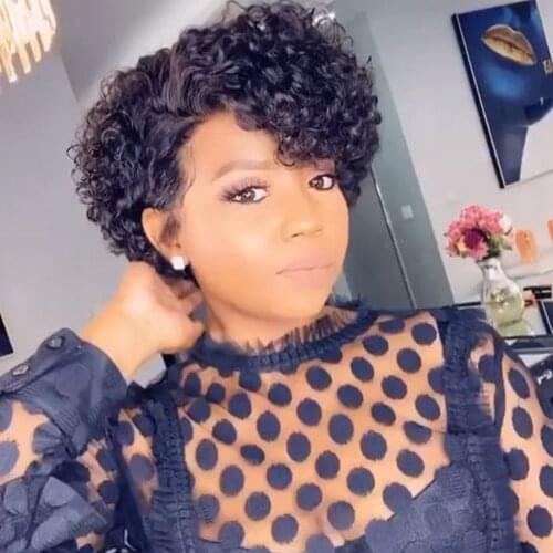 Bob Water Wave Wig Pixie Cut Wig Short HD Transparent Lace Front Wigs For Woman Curly Human Hair Wigs Remy Side Part Pre Plucked