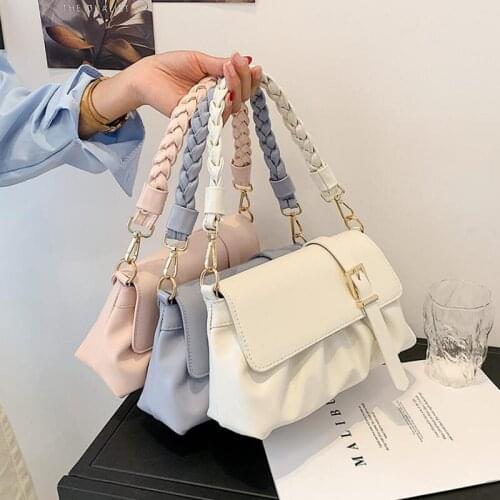 Womens Pleated Underarm Bags 2021 New PU Leather High Quality Shoulder Messenger Bag Fashion Female Designer Crossbody Bags