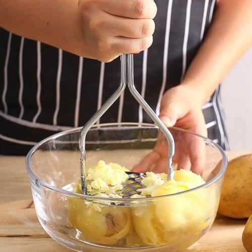 1pc Stainless Steel Potato Press Mud Metal Potato Masher Food Masher Manual Masher With Hanging Hole Potato Press Tools
