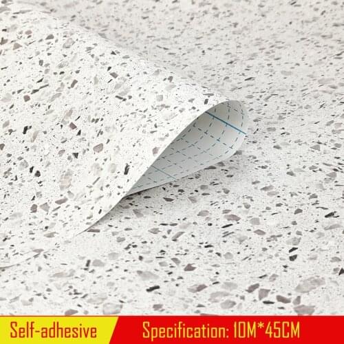 PVC Wallpaper Self Adhesive Terrazzo Sticker Jazz White Marble Kitchen Wallpaper Sticker Self Adhesive Wall Sticker Bathroom