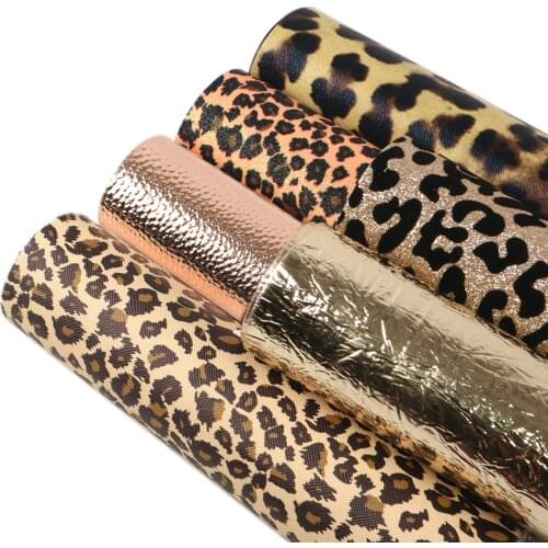 Sexy Leopard Zebra Cow Stripe Faux Synthetic Leather Sheets for Hair Bows Earring Handbag DIY Craft Metallic Glitter Vinyl