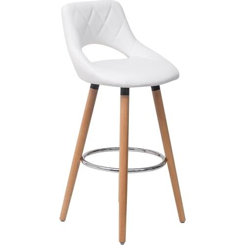 Lounge Chairs Bar Chair with Backrest Footrest Wooden Beech Wood Legs Bar Stools Chairs Home Office Kitchen Dining Coffee Chairs