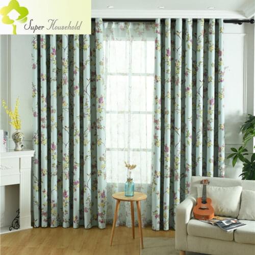 Pastoral Flowers Magpie Curtains for Bedeoom The New American Country Style Fresh Full Shade Printing Curtain For Living Room
