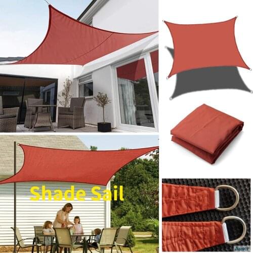 Rust Red Rectangle Square Shade Sail 300D 160GSM Polyester Oxford Fabric Shade Sail Sun Garden Terrace SunShade Camping Sail