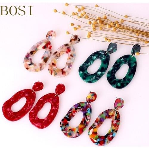Earrings For Women Acrylic Boho 2019 Acetate Drop Earings Fashion Dangle Face Big Bohemian Accessories Leopard Tribal Jewellery