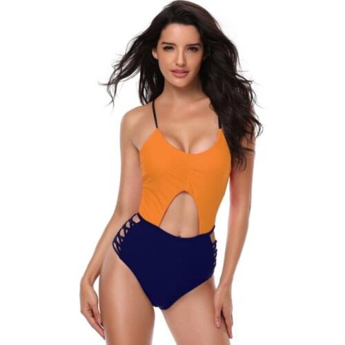 Women Bikini Patchwork Strappy Back Closure Swimwear Lady Sexy strings Wire Free Padded Bra Beach Bathing Suit 2018