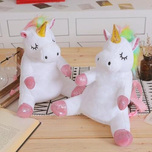 1pc 42cm Sweet Cute Unicorn Cartoon Plush Backpacks Shoulder School bag Stuffed toys Children Girls Christmas Gifts